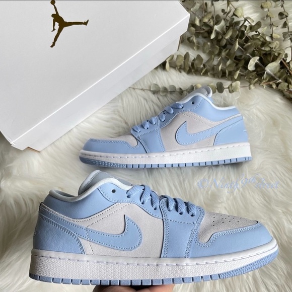 Nike Air Jordan 1 Low Football Grey White Aluminum UNC W9 - Picture 7 of 14